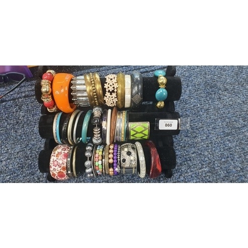 860 - 3 Rolls Of Fashion and Vintage Bracelets (Stand Not Included)