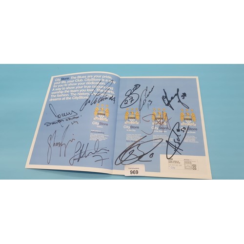 969 - MCFC Signed Programs x3 Multi Signatures.