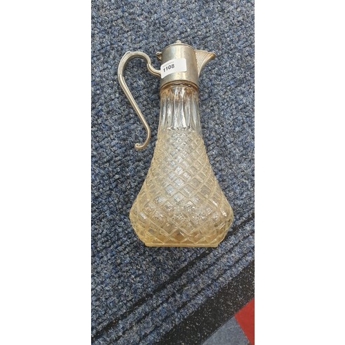 1108 - Silver Plate Top Decanter