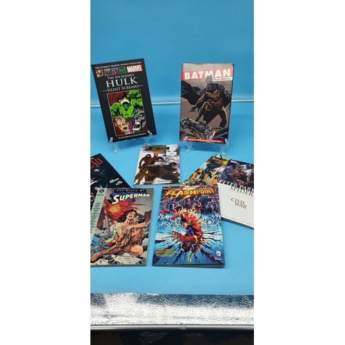 588 - 7 Marvel and DC Books To Include Batman, Superman, Flash, X Men Hulk Etc.