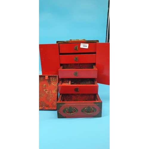 1216 - Chinese Lacquered Vintage Box