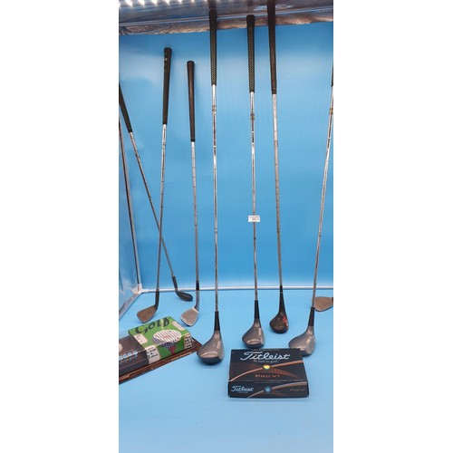 211 - Vintage Golf Clubs x2 + Caddies Balls Etc.