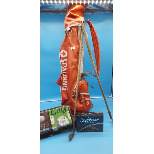 211 - Vintage Golf Clubs x2 + Caddies Balls Etc.