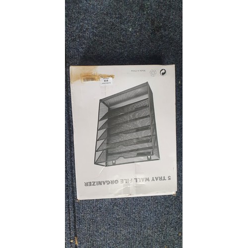 215 - 5 Tray Wall File Organiser New In The Box