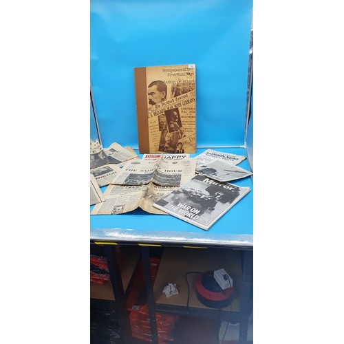 226 - Newspaper of 1st World Book and 10 Vintage Original Newspapers