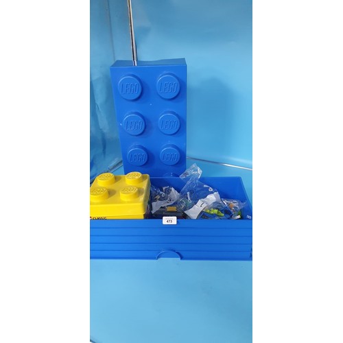 473 - Blue Lego Box Containing Lego and Another Box