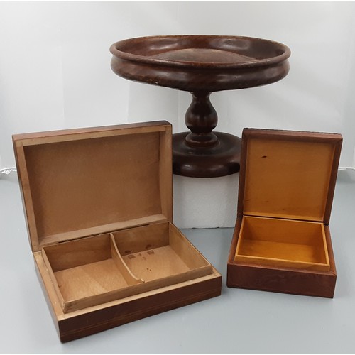 73 - 2 x Wooden Boxes + Wooden Cake Stand