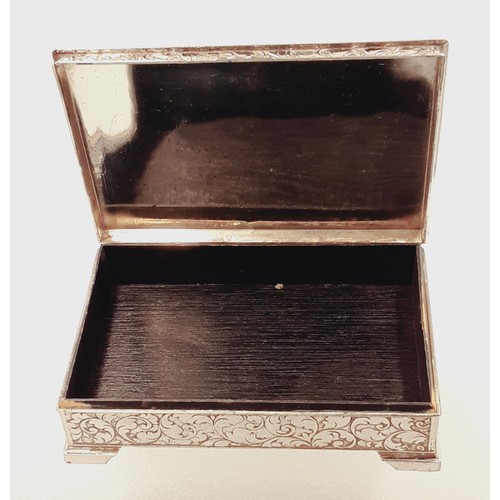 162 - Heavy Silver Plated Four Footed Box