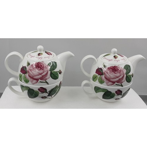 64 - 2 x Tea For One Sets - (Roy Kirkham) in Floral Design