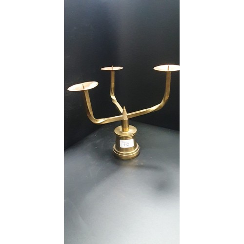 112 - Trench Art Brass Candle Holder