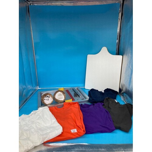 38 - Screen Printing Set To Include Screen, Board, Spreader, Tray, T-Shirts and Colors.