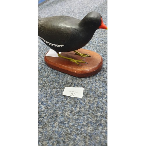 22 - Hand carved wooden bird