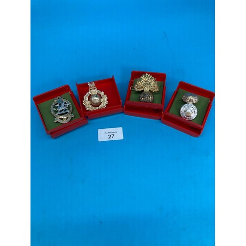 27 - 4 military cap badges