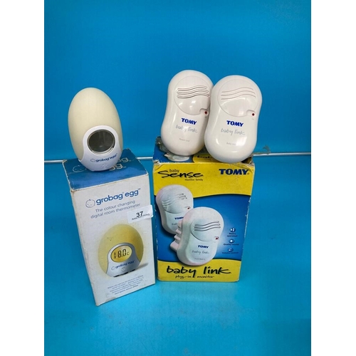 37 - Tomy Baby Monitor Set and Grobag Thermometer Both Boxed.