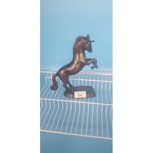 18 - Bronze Coloured Rearing Horse