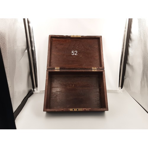 52 - Wooden Box with Brass Edgings