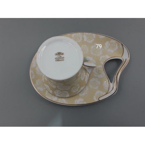 79 - Leonardo Tennis Cup & Saucer Set - Golden Rose