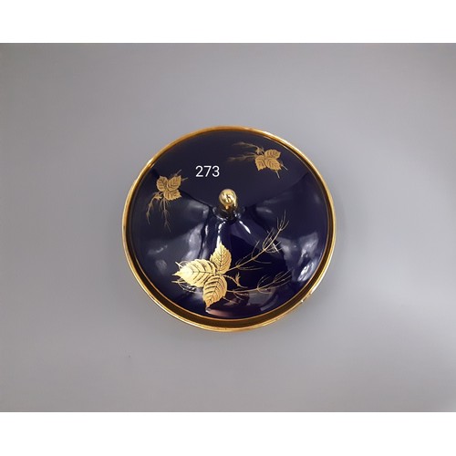 273 - Cobalt Blue & Gold Lidded Pot - Royal Bavarian