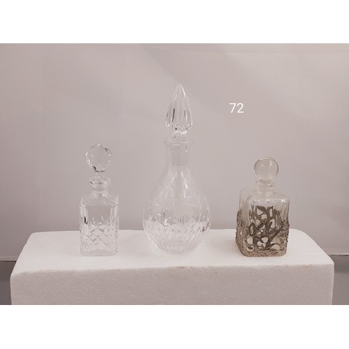 72 - 3 x Glass Perfume Bottles