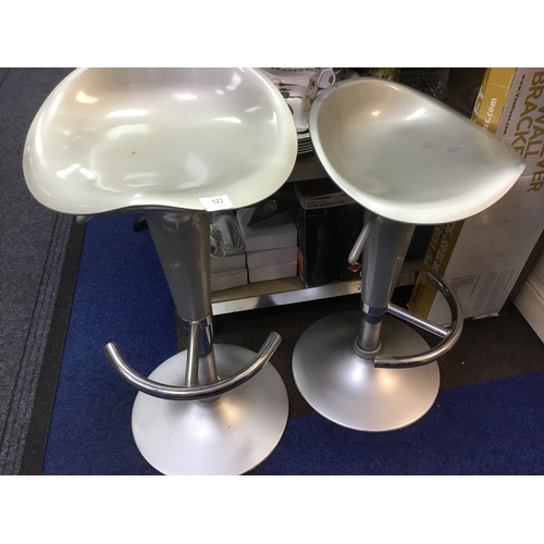 123 - 2 Grey Chrome Breakfast Chairs As New