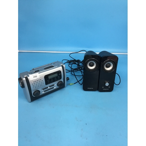 298 - Radio Torch Cassette Alarm Clock and PC Speakers.