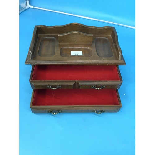 68 - Wooden Jewellery Box with Pull Out Drawers
