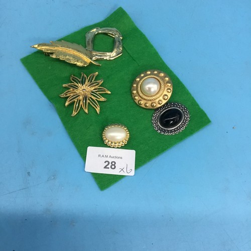 28 - 3 Ladies Brooches and 3 Scarf Brooches