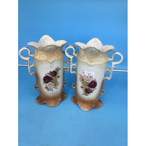 23 - 2 Large Lustre Vases