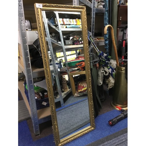 41 - Vintage Guilded Mirror 3Ft x 12”