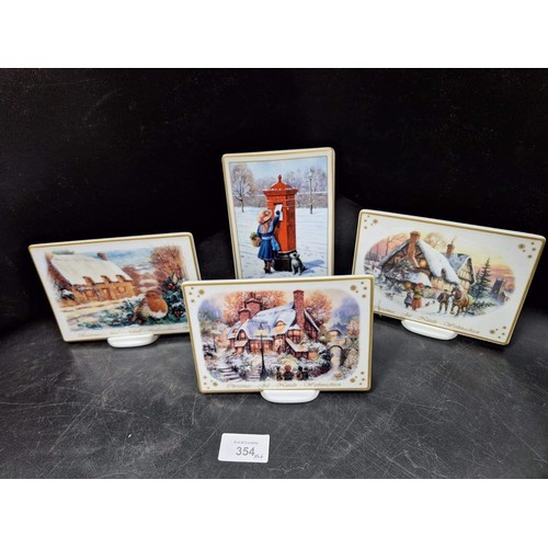 354 - 4 German Christmas Scenes With Stands Boxed