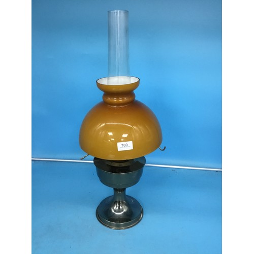 769 - Genuine Vintage Oil Lamp and Shade