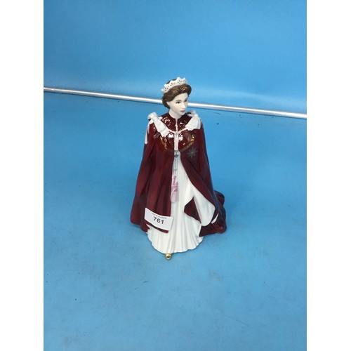 761 - Royal Worcester Queens 80th birthday 10” figure