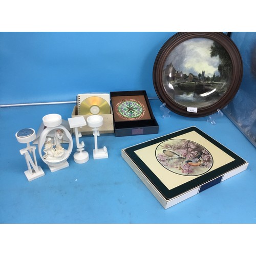 330 - Collectable Lot To Include Limited Edition Plate, Vintage Mats, Xmas Scene Etc