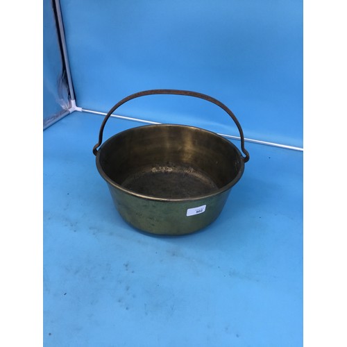 502 - Vintage Large Brass Romany Cooking Pot