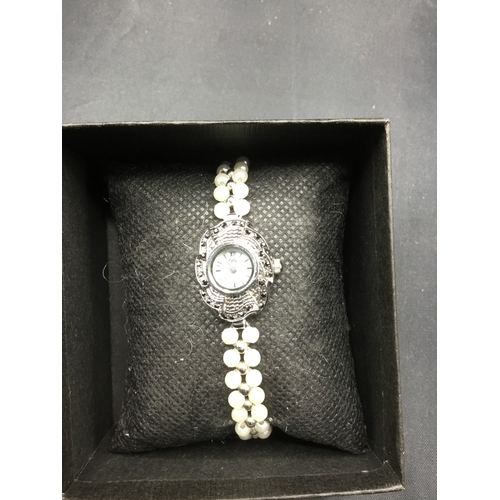 57 - Ladies Watch with Pearl Strap W/O