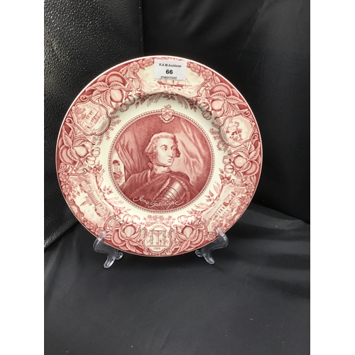 66 - Wedgewood Plate of Philanthropist James Oglethorpe