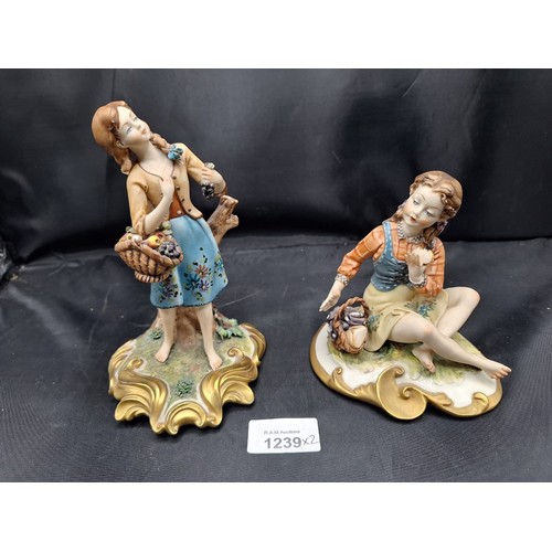 1239 - Vintage Capodimonte Genuine Rare Figures x2