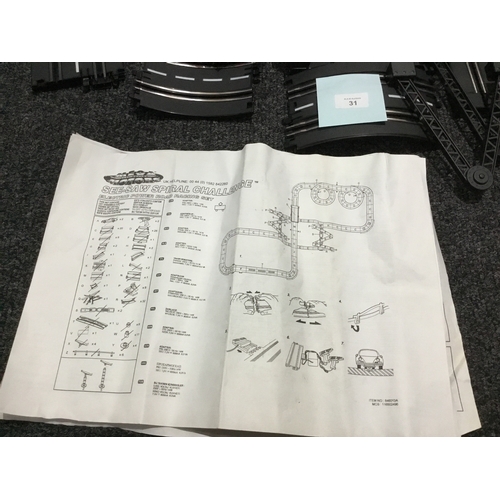 31 - Vintage See Saw Spiral Challenge Mega Motors Racing Set