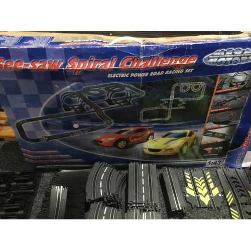 31 - Vintage See Saw Spiral Challenge Mega Motors Racing Set