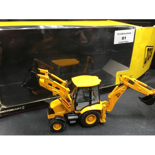 81 - JCB Model Back Low Loader 1:50 Scale Motor Art Model