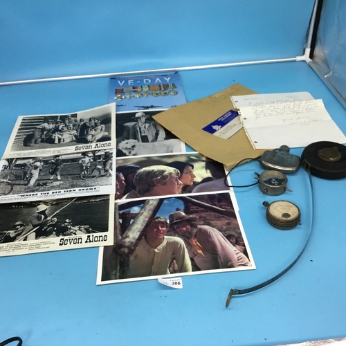 206 - Stuart Patterson Letter and Pictures, VE Day Book, 2 Amp Meters and a Hip Flask