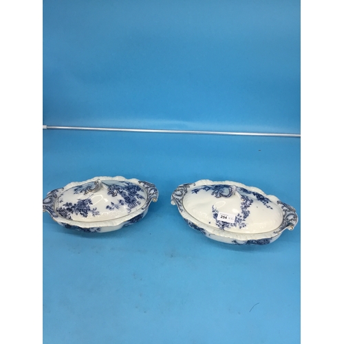 254 - 2 Booth Semi Porcelain Lidded Dishes