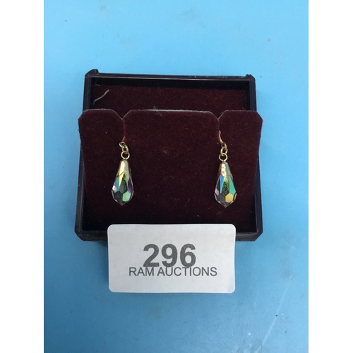 296 - Plated Crystal Earrings