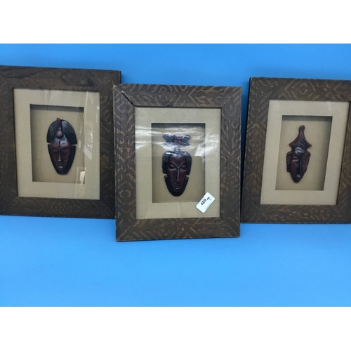 409 - Tribal Framed Masks x3