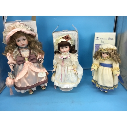 433 - 3 Vintage Porcelain Dolls