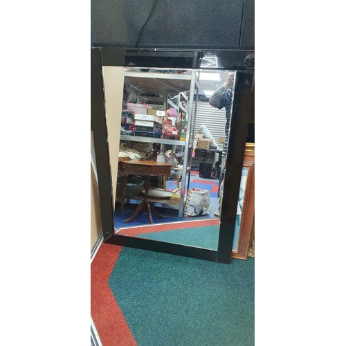 464 - Extra Large Mirror Edged With Black Glass 4ft5x2ft