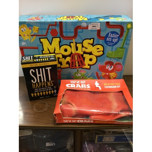 484 - Vintage Boxed Mousetrap Game, Crab Game and Shit Happens Game