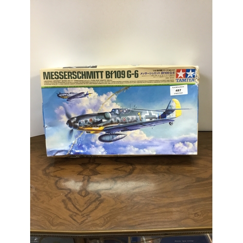 487 - Messerschmitt Model Kit Inbuilt in Box Tamiya