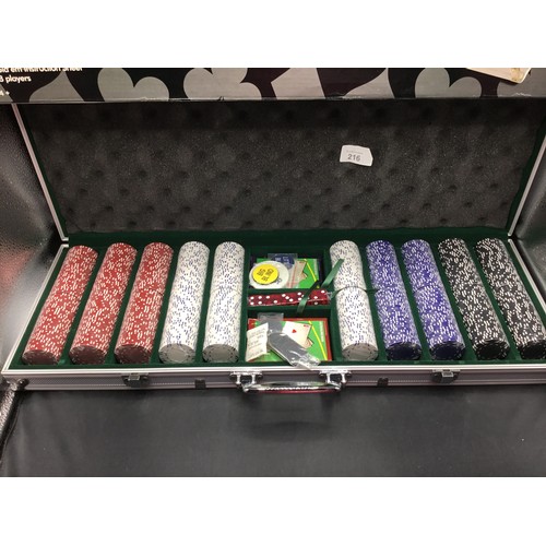 216 - Deluxe 500 Piece Cased and Boxed Poker Set