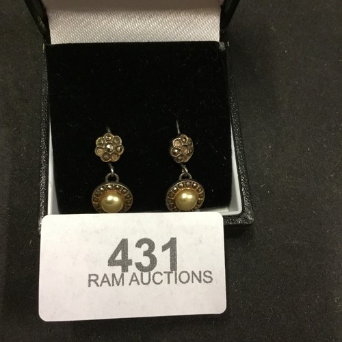 431 - 925 Silver and Pearl Earrings